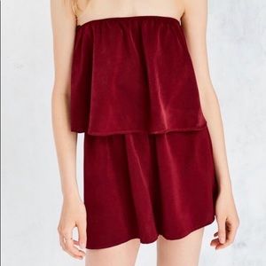 Urban Outfitters red strapless romper